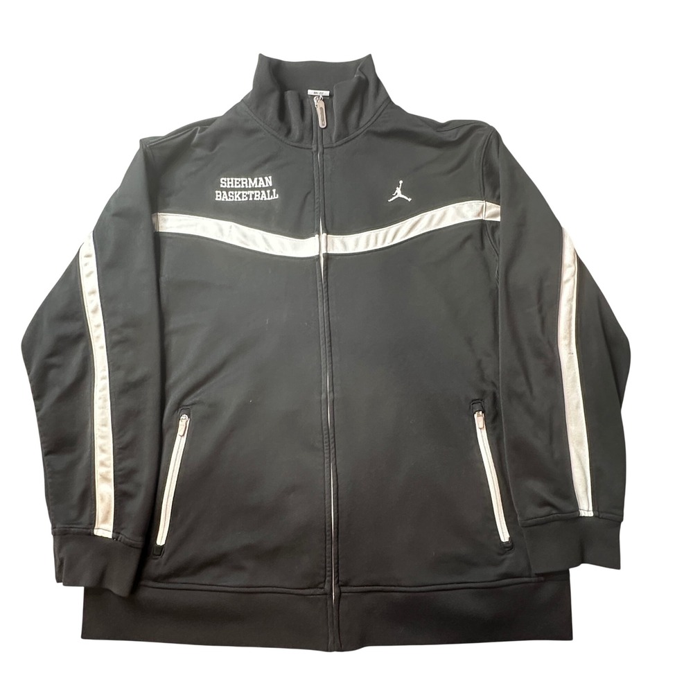 Jordan Track Jacket Mens XL Black White Basketball Dri-Fit Full Zip 509155-012